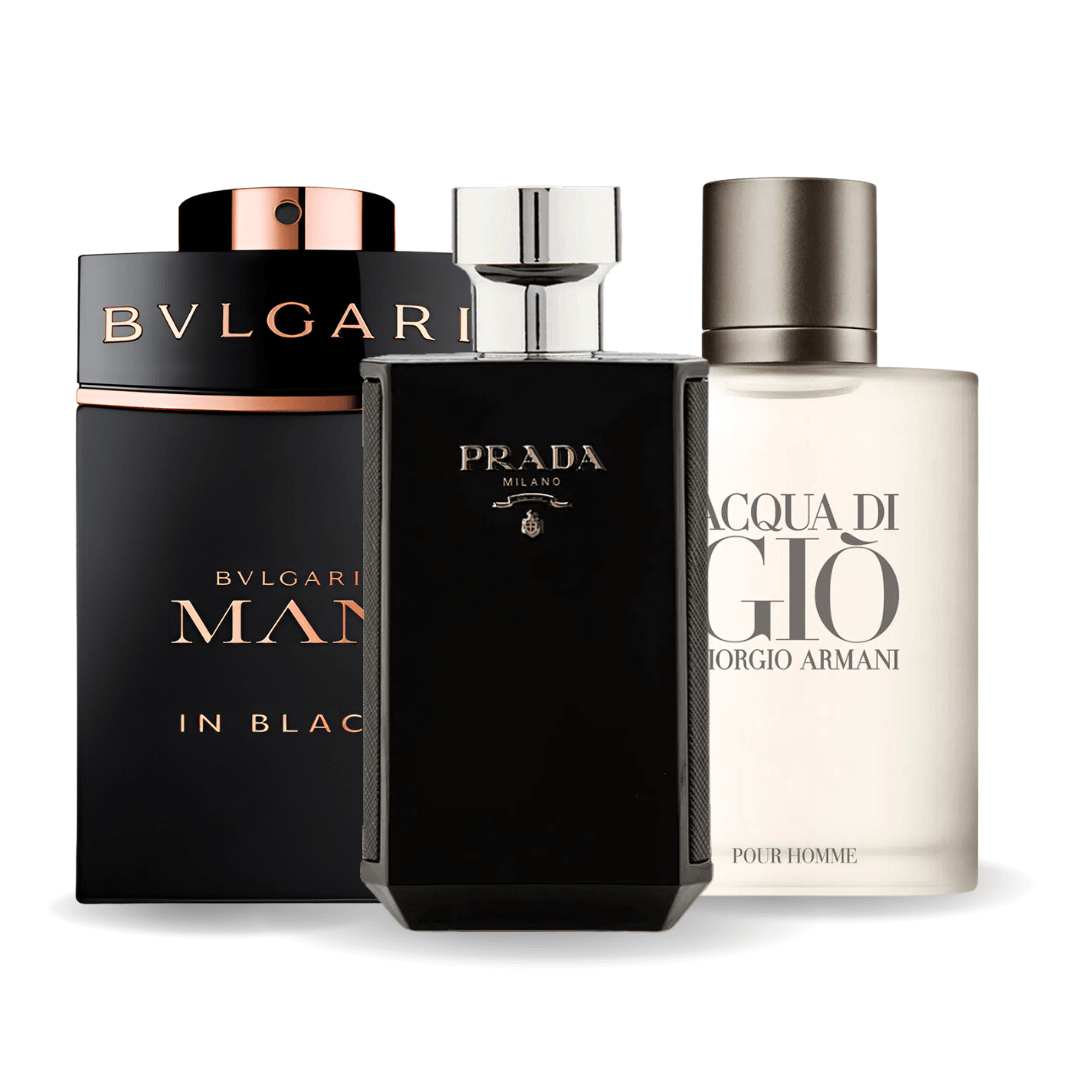 Комплект от 3 парфюма Bvlgari In Black, Giorgio Armani Acqua Di Gio, L'Homme Prada Intense 100ml