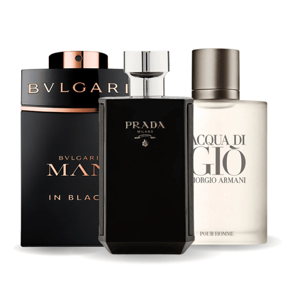 Комплект от 3 парфюма Bvlgari In Black, Giorgio Armani Acqua Di Gio, L'Homme Prada Intense 100ml